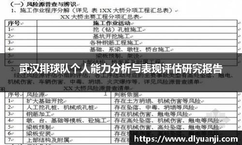 武汉排球队个人能力分析与表现评估研究报告